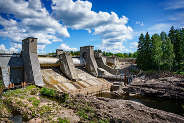 Hydroelectric power station dam in Imatra