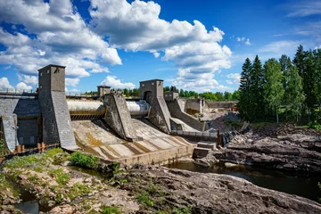 Fototapete Damm Hydroelectric power station dam in Imatra