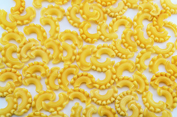 Dry colored italian pasta closeup