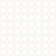 Subtle Ornament With Striped Rhombuses. Vector Seamless Monochrome Pattern