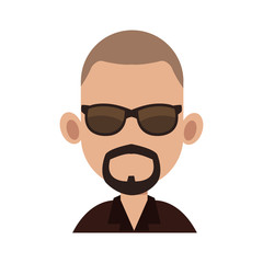 man wearing sunglasses over white background. colorful design. vector illustration