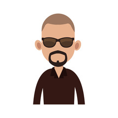 man wearing sunglasses over white background. colorful design. vector illustration
