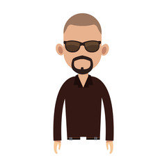 man wearing sunglasses over white background. colorful design. vector illustration