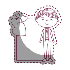 man character romantic card vector illustration design