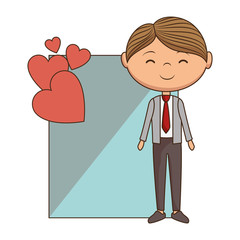 man character romantic card vector illustration design