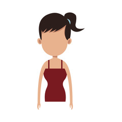 woman cartoon icon over white background. colorful design. vector illustration