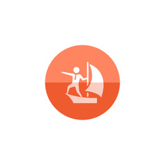 Circle icon - Businessman sailing