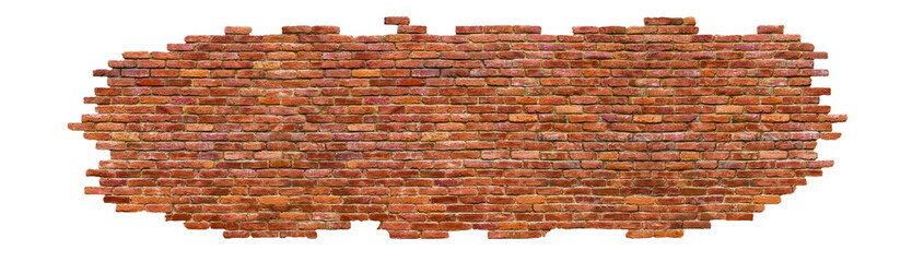 Naklejka premium part of a brick wall, isolated on white background
