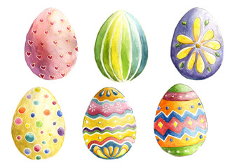 huevos de pascua en acuarela