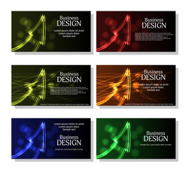 Abstract image of a glowing arrow. The concept background for business cards or banners. Set. Vector