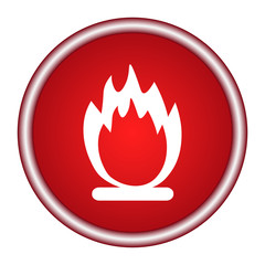 Stock Vector fire icon on a red background