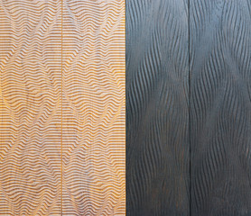 Texture of a light and dark wooden floor with embossing. Wooden texture background. Wooden texture background.