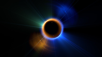 Abstract neon background. luminous swirling. Glowing spiral cover. Black elegant. Halo around. Power isolated. Sparks particle. Space tunnel. Glossy jellyfish. LED color ellipse. Glint glitter