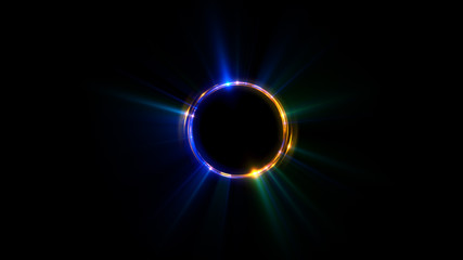 Abstract neon background. Shine swirling. Glowing spiral cover. .Bubbles elegant. Halo around. Power sparks data particle..Space tunnel. Glossy jellyfish. LED color ellipse. Glint glitter beam tech