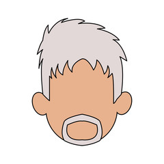 man with white hair and beard cartoon icon image vector illustration design