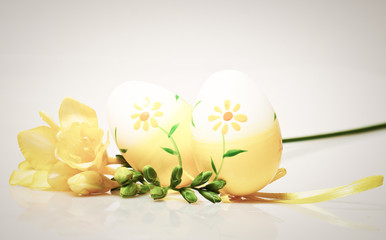 easter background with eggs