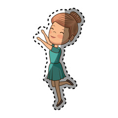 beautiful woman dancing avatar character vector illustration design