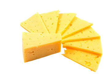 cheese slices isolated on white background cutout