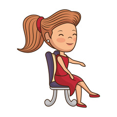 beautiful woman sitting avatar character vector illustration design
