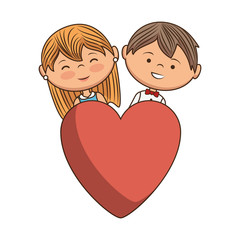couple lovers characters icon vector illustration design
