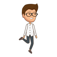 young man avatar character vector illustration design