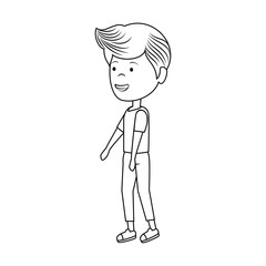 young man avatar character vector illustration design