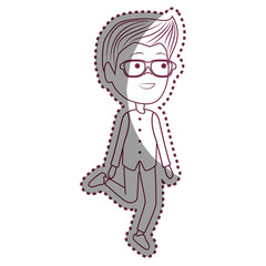 young man avatar character vector illustration design