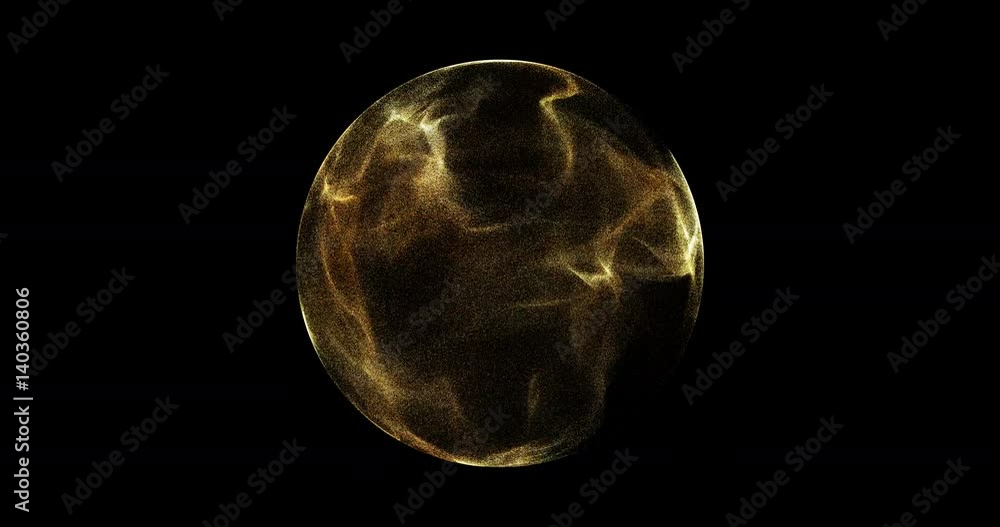 Poster abstract 4k motion background explosion with particles and sphere. atom science technology,energy ci