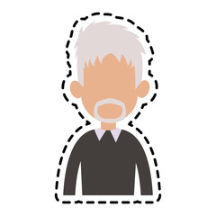 man with white hair and beard cartoon icon image vector illustration design