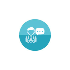 Circle icon - Businessman talk