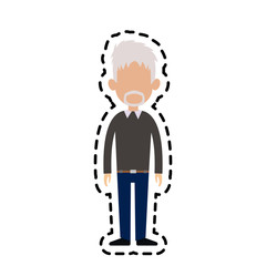 Obraz premium man with white hair and beard cartoon icon image vector illustration design