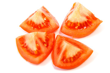 red tomatoes isolated on white background