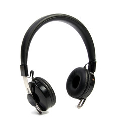 Fototapeta na wymiar Wireless bluetooth headphone or earphone isolated on white background.