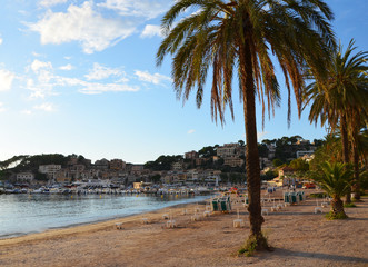 Port de Soller, beautiful harbour town in north of Mallorca, Spain, Europe