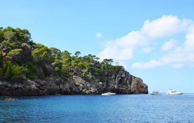 Fototapeta premium Beautiful beach, Cala de Deia in northern Mallorca,Europe