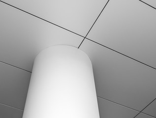 column and ceiling. finishing aluminum panels in modern construction