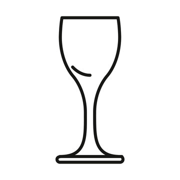 icon of drink glass vodka black contour on white background of vector illustration