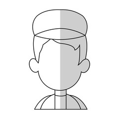 man wearing a cap cartoon icon over white background. vector illustration