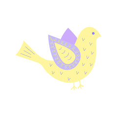 Bird yellow and pink vector