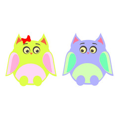 two owls male female vector