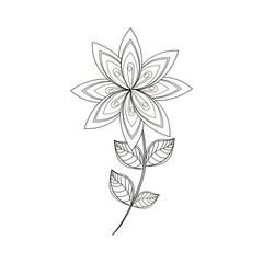 lilac flower decoration line vector illustration eps 10