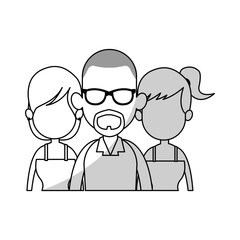 group of young people over white background. vector illustration