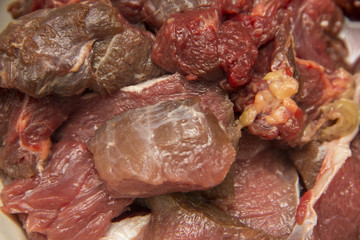 Fresh meat pieces
