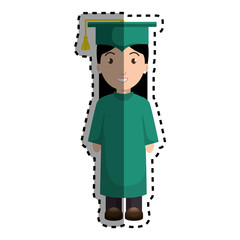 graduated avatar character icon vector illustration design