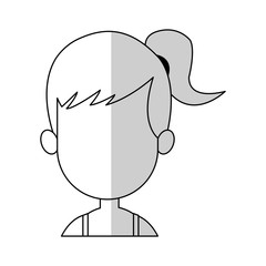 young woman cartoon icon over white background. vector illustration