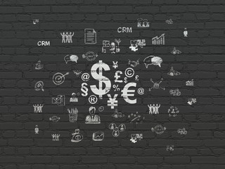 Business concept: Finance Symbol on wall background