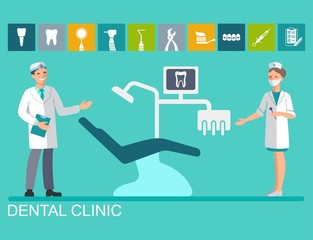 Doctor and nurse in the dental office