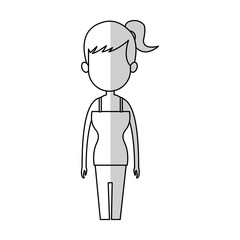 young woman cartoon icon over white background. vector illustration