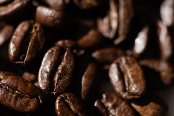 Black coffee grains