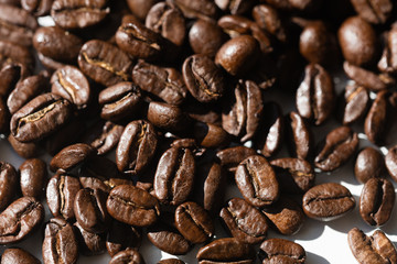 Black coffee grains